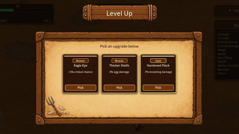 Avoiding Eggstinction level up screen
